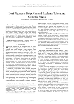 Leaf Pigments Help Almond Explants Tolerating Osmotic Stress