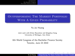 Outperforming The Market Portfolio With A Given Probability
