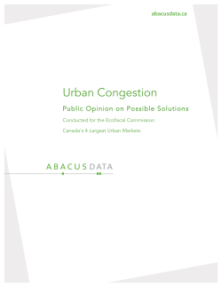 Urban Congestion - Ecofiscal Commission
