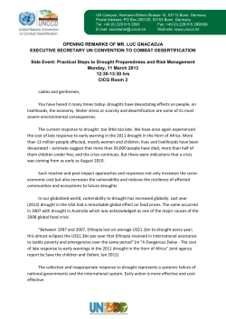 Opening Remarks Luc Gnacadja - United Nations Convention to