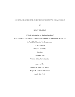 MANIPULATING THE MIND: THE ETHICS OF COGNITIVE