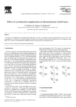 Effect of cyclodextrin complexation on thermochromic Schiff bases