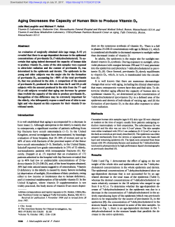 Aging Decreases the Capacity of Human Skin to Produce Vitamin D3