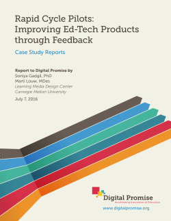 Rapid Cycle Pilots: Improving Ed-Tech Products