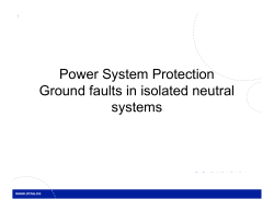 Power System Protection Ground faults in isolated neutral Ground