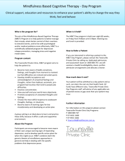 Mindfulness Based Cognitive Therapy