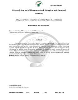 A Review on Some Important Medicinal Plants of Abutilon