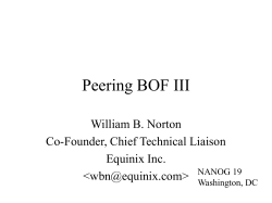Peering BOF III