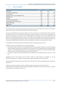 29 Other current liabilities "Plant investment grants" refers mainly to