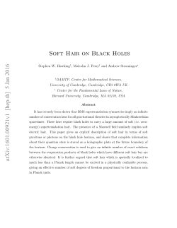 Soft Hair on Black Holes arXiv:1601.00921v1 [hep