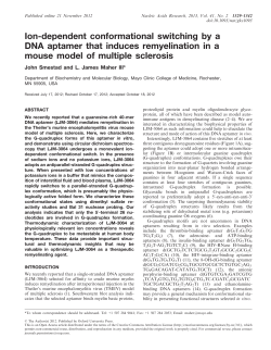 Ion-dependent conformational switching by a DNA aptamer that