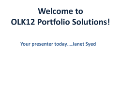 OLK12 Portfolio Solutions!