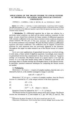 Applications of the Drazin inverse to linear - The Ben