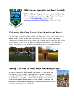 2016 Summer Newsletter and Event Schedule Wednesday Night