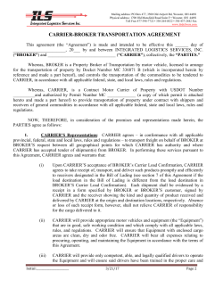 carrier-broker transportation agreement