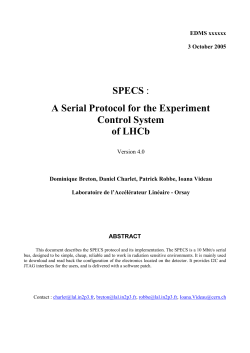 Note Specs - LHCb Vertex Detector