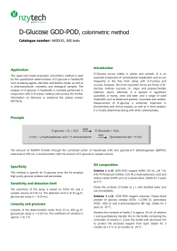 D-Glucose GOD-POD, colorimetric method