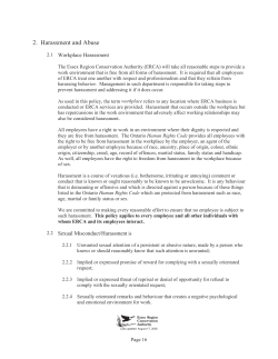2. Harassment and Abuse - Essex Region Conservation Authority