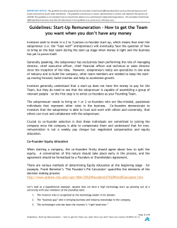 Guidelines: Start-Up Remuneration &ndash; How to get the Team you want