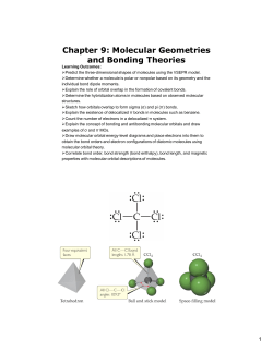 Chapter 9: Molecular Geometries and Bonding Theories