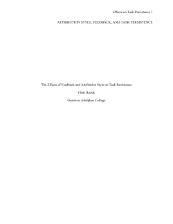 Effects on Task Persistence 1 ATTRIBUTION STYLE, FEEDBACK