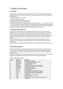 Targets and Indicators Jan 2006