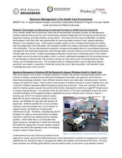 Spectrum Management in the Health Care Environment