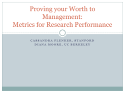 Proving your Worth to Management: Metrics for Research Performance