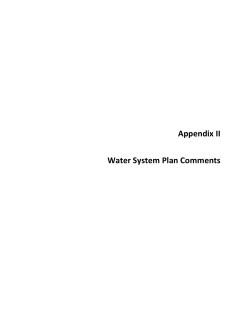 Appendix II Water System Plan Comments