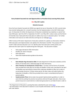 Every Student Succeeds Act and Opportunities to Prioritize Early