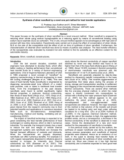 Synthesis of silver nanofluid by a novel one pot method for heat