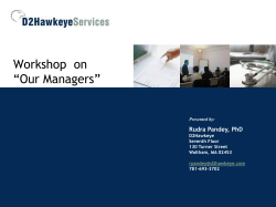 Outcome of workshop on