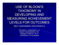 use of bloom`s taxonomy in developing and measuring achievement