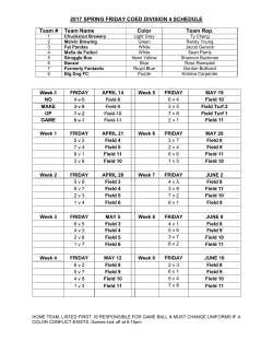 2017 SPRING FRIDAY COED DIVISION 4 SCHEDULE Team