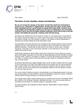Press release Sopot, 29.09.2016 The future of work. Realities
