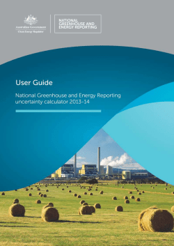 NGER Uncertainty Calculator User Guide 2013*14 Reporting Year