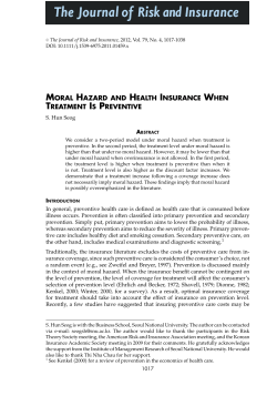 Moral Hazard and Health Insurance When