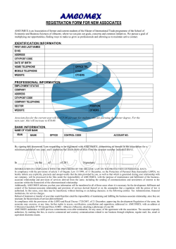 AMCOMEX REGISTRATION FORM FOR NEW ASSOCIATES