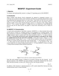 Experiment #9 - Device Operating Curves