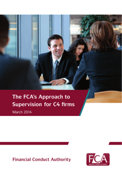 The FCA`s Approach to Supervision for C4 firms