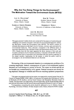 Why Are You Doing Things for the Environment? The Motivation