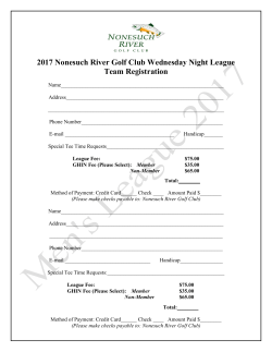 2017 Nonesuch River Golf Club Wednesday Night League Team