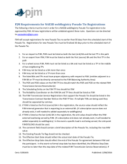 PJM Requirements for NAESB webRegistry Pseudo Tie