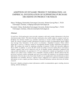 ADOPTION OF DYNAMIC PRODUCT INFORMATION: AN
