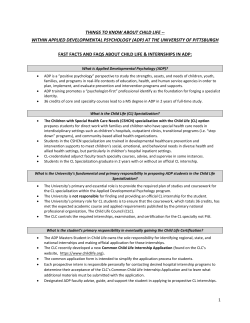 Child Life in ADP - University of Pittsburgh School of Education