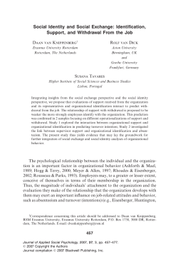 Social Identity and Social Exchange