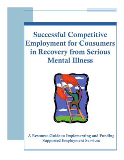 Successful Competitive Employment for Consumers in Recovery