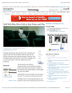 Doll Web Sites Drive Girls to Stay Home and Play
