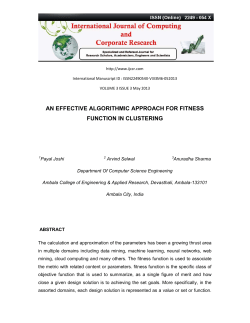 an effective algorithmic approach for fitness function in clustering