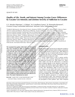 Quality of Life, Needs, and Interest Among Cocaine Users